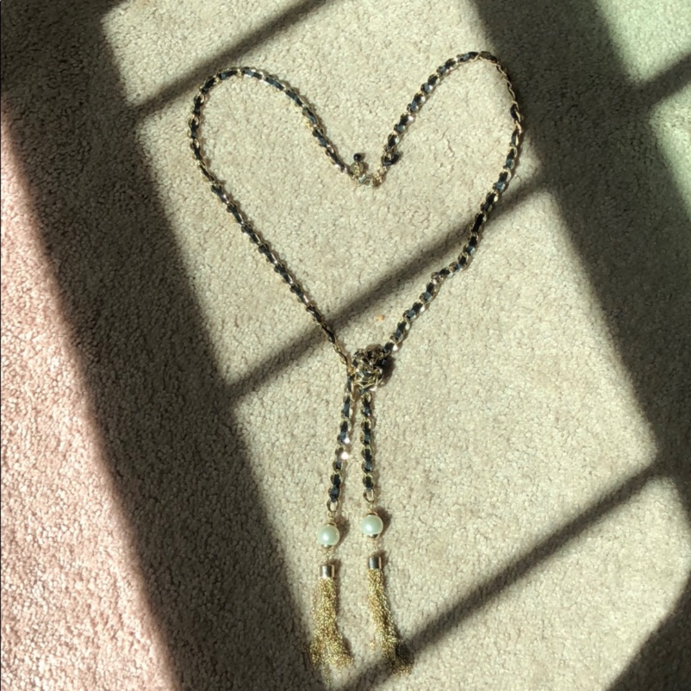 Black gold and pearl necklace